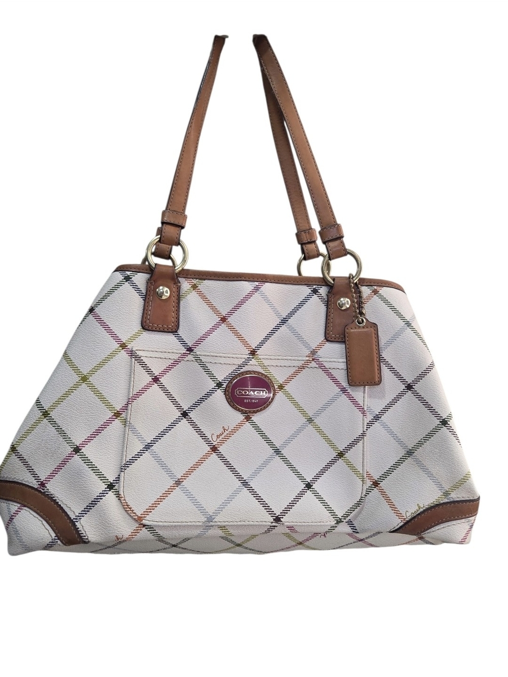 Coach Peyton Tattersall Kisslock Tote